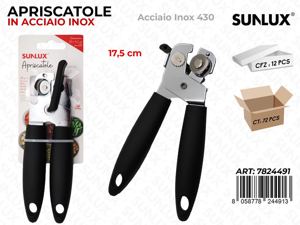 Sunlux Apriscatole Acciaio 430 17.5CM