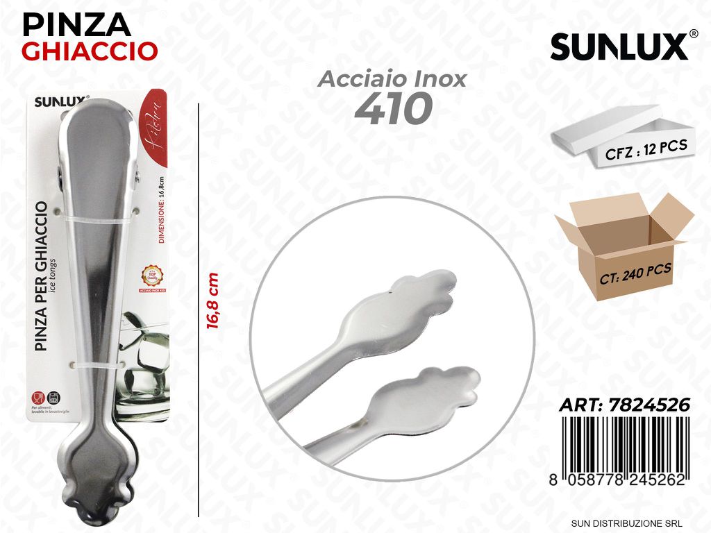 Pinza per Ghiaccio Acciaio 430 16.8CM