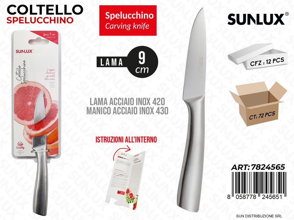 Coltello Spelucchino Acc. 420-430 Lama 9CM
