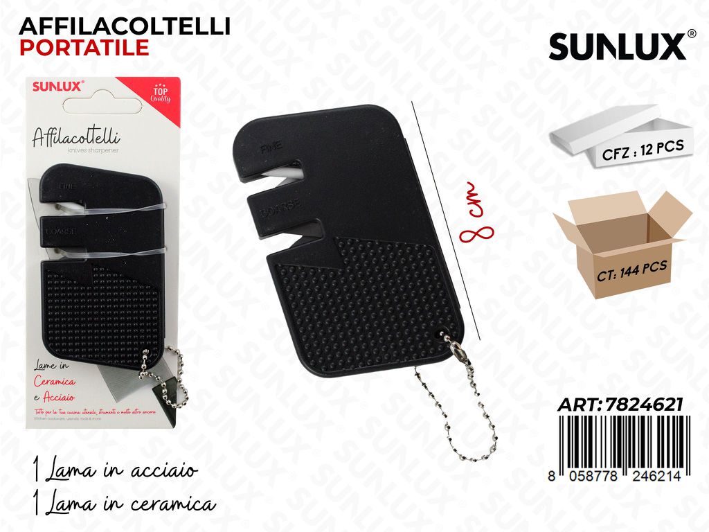 Affilacoltelli Portatile c/ Due Lame 8CM / Pz da 12