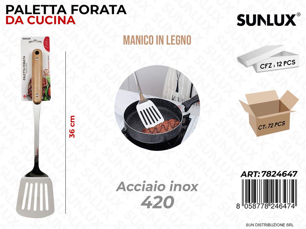 Paletta Forata da Cucina Acciaio 420 36CM