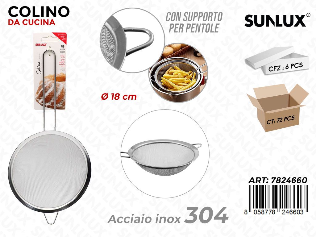 Colino da Cucina c/ Supp. Acciaio 304 D.18CM