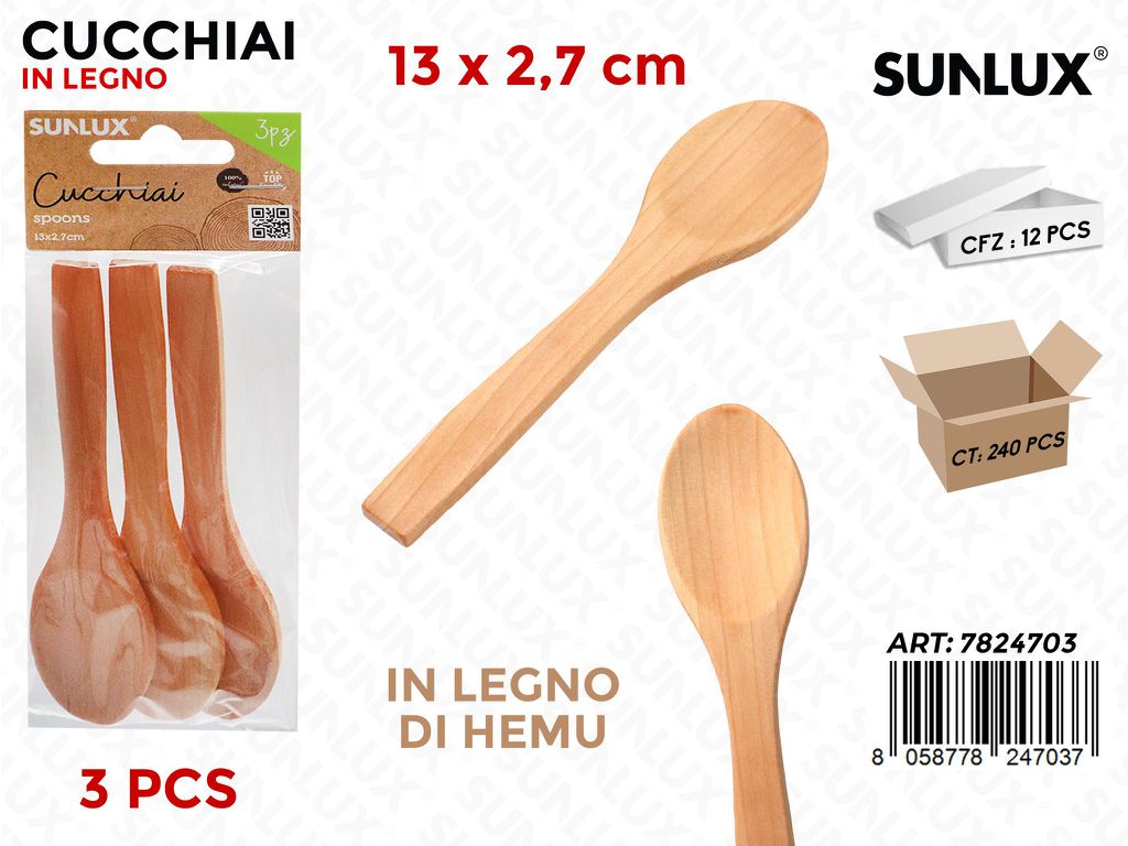 Set Cucchiaini in Legno Hemu 3PCS 13CM