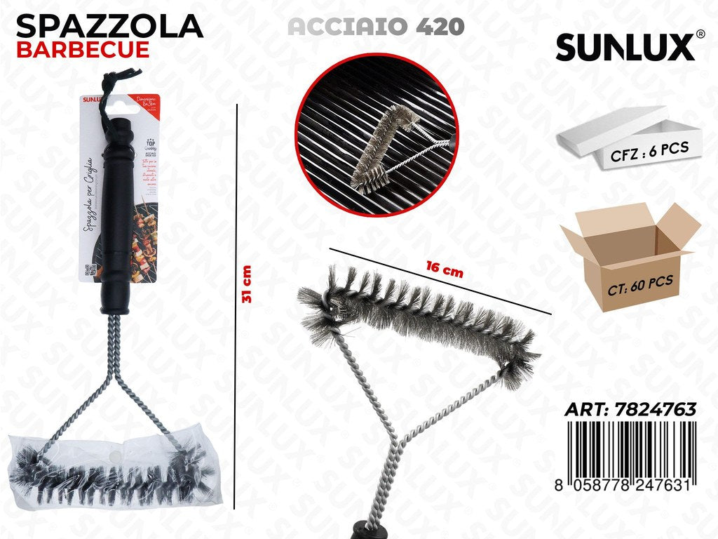 Spazzola per Griglia Bbq Acciaio 420 16*31CM