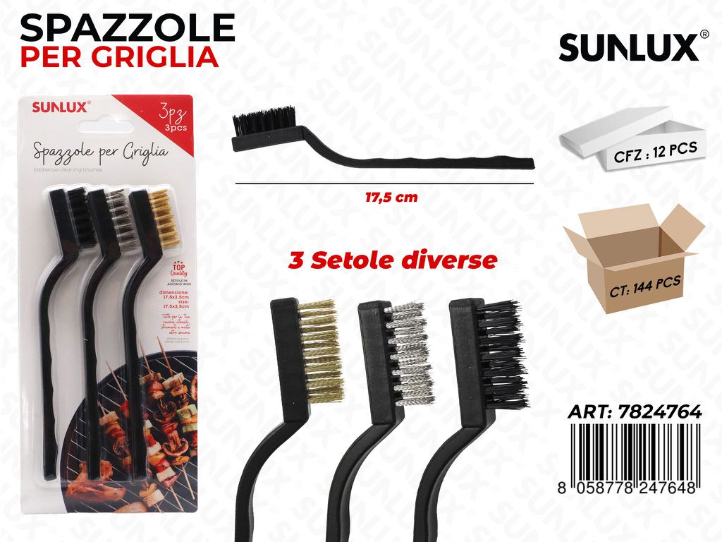 Spazzole per Griglia 3PCS Ass. 17.5CM