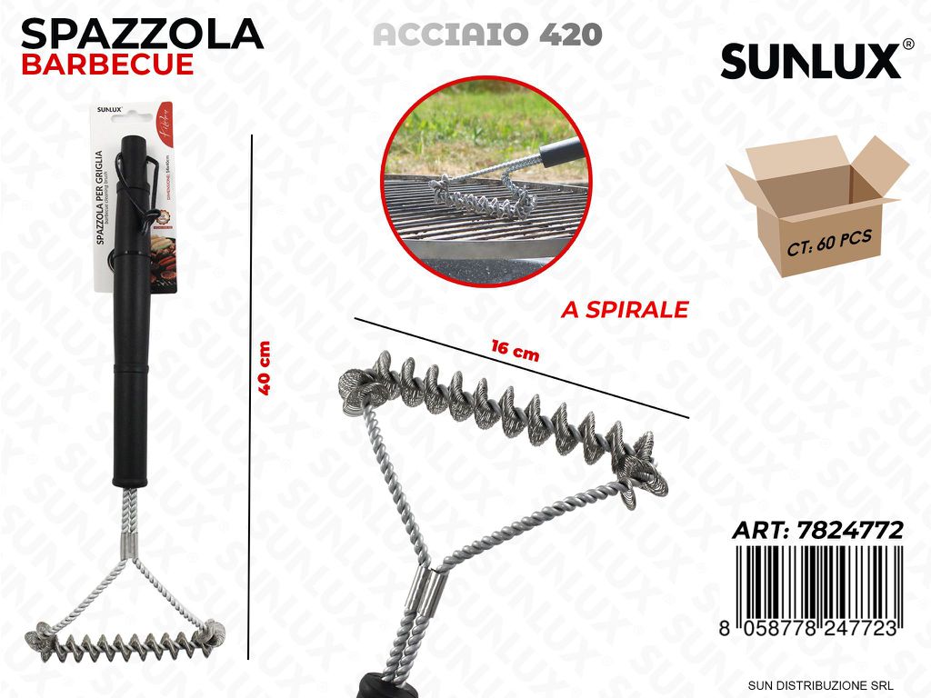 Spazzola per Griglia Bbq Acciaio 420 16*40CM