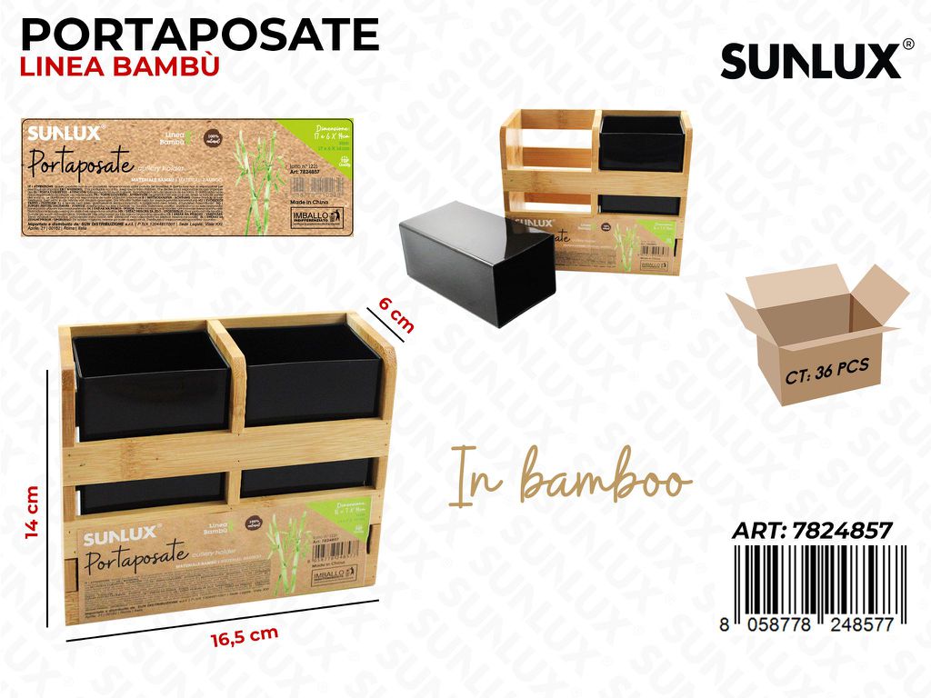 Portaposate in Bamboo 2SCOMP. 16.5*14CM
