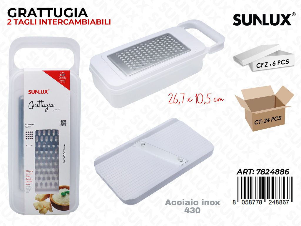 Sunlux Grattugia 2TAGLI Acciaio 430 26.7*10.5CM