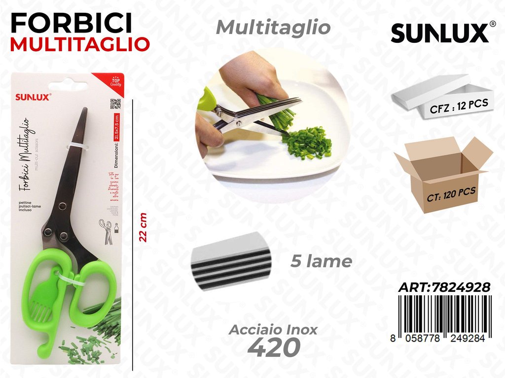Sunlux Forbici Multitaglio Acc. 420 5LAME