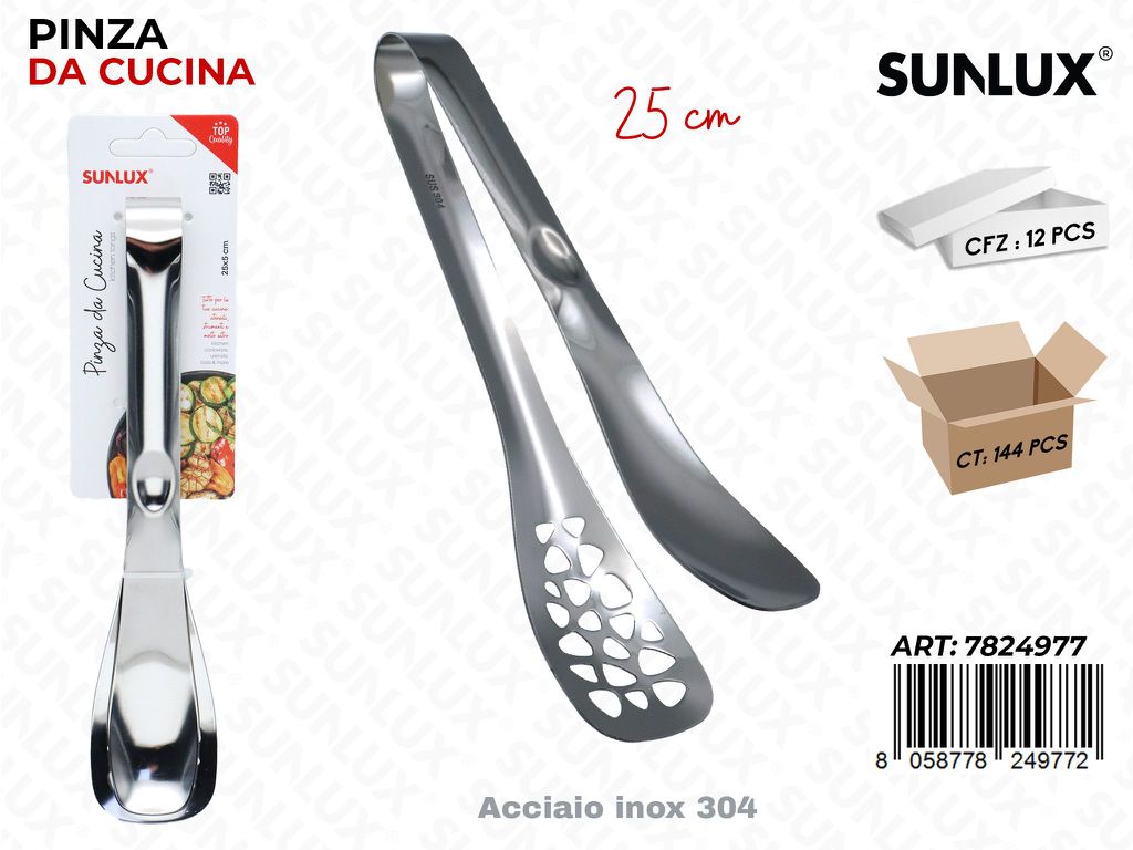 Sunlux Pinza da Cucina Acc. Inox 304 25CM
