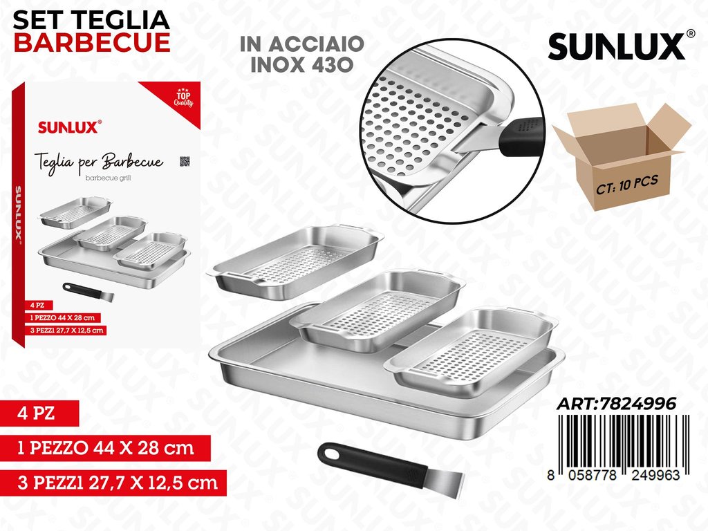 Sunlux Set Teglia Barbecue 4PCS Mis Ass.