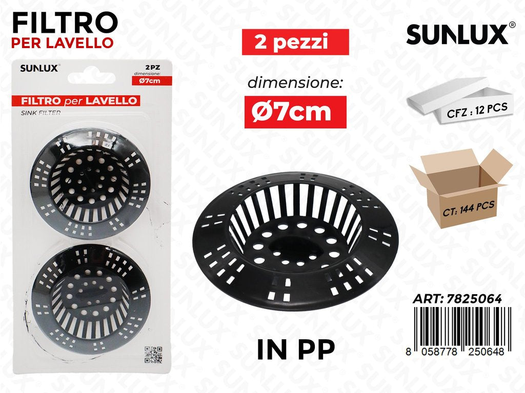 Sunlux Filtro Lavello in Pp 2PCS 7CM