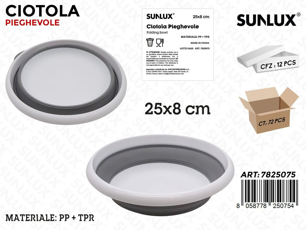 Sunlux Ciotola Pieghevole Plast. 25*8CM