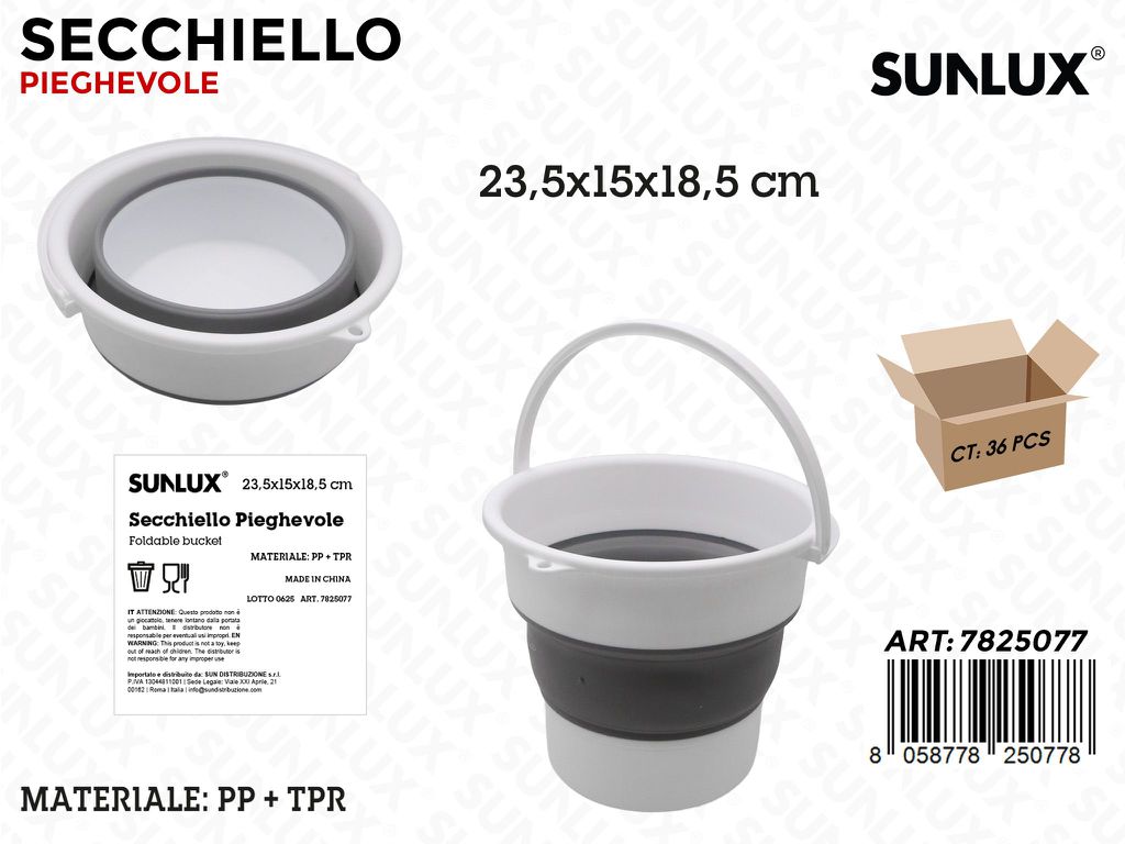Sunlux Secchiello Pieghevole Plast. 25.5*15*18.5CM