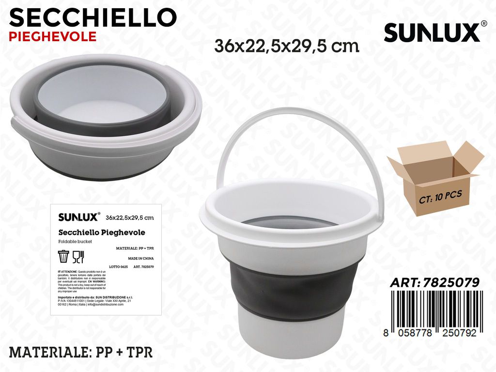 Sunlux Secchiello Pieghevole Plast. 36*22.5*29.5CM