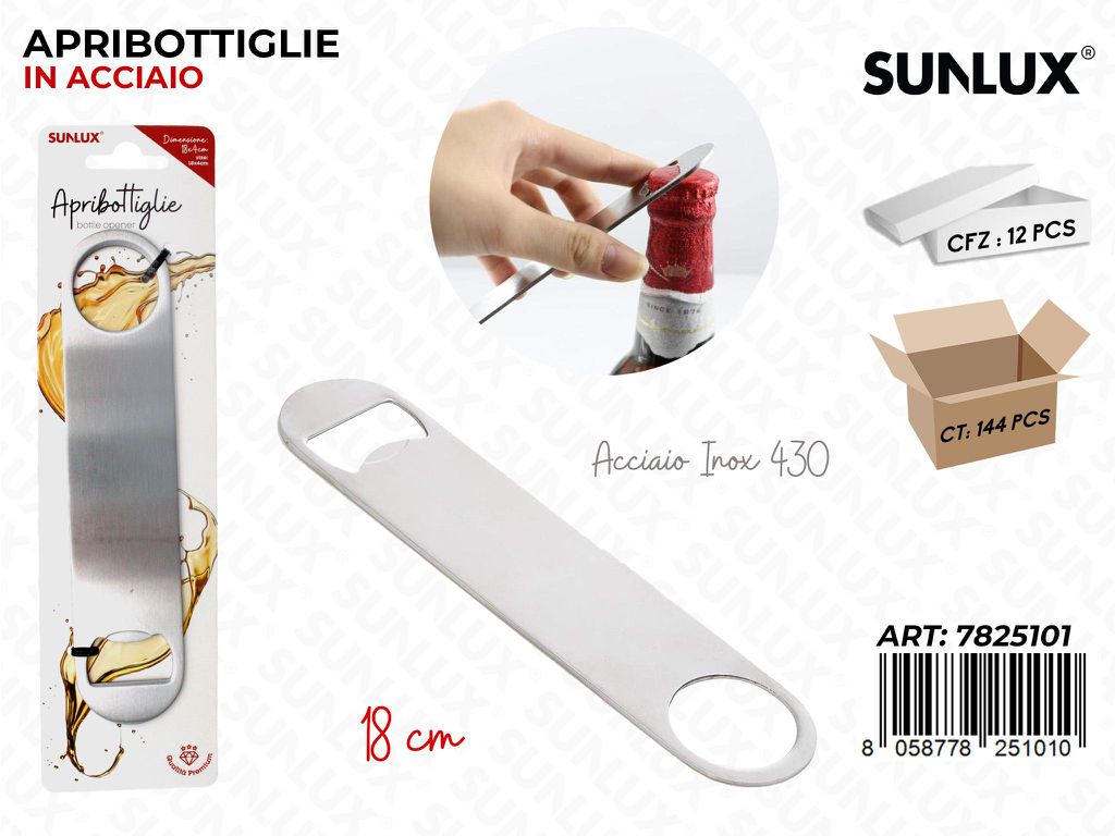 Sunlux Apribottiglie Acc. Inox 430 18CM