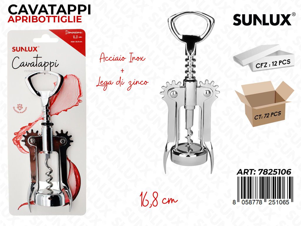 Sunlux Cavatappi Acc. Inox 16.8CM / Pz da 12