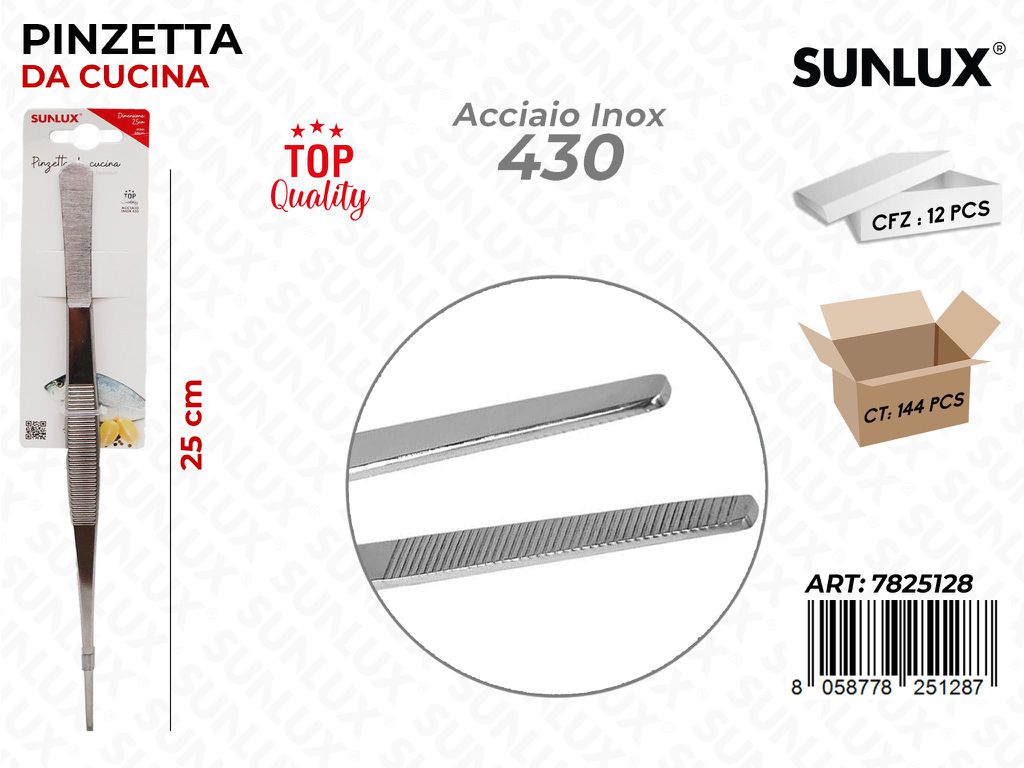 Sunlux Pinzetta da Cucina Acciaio 430 25CM
