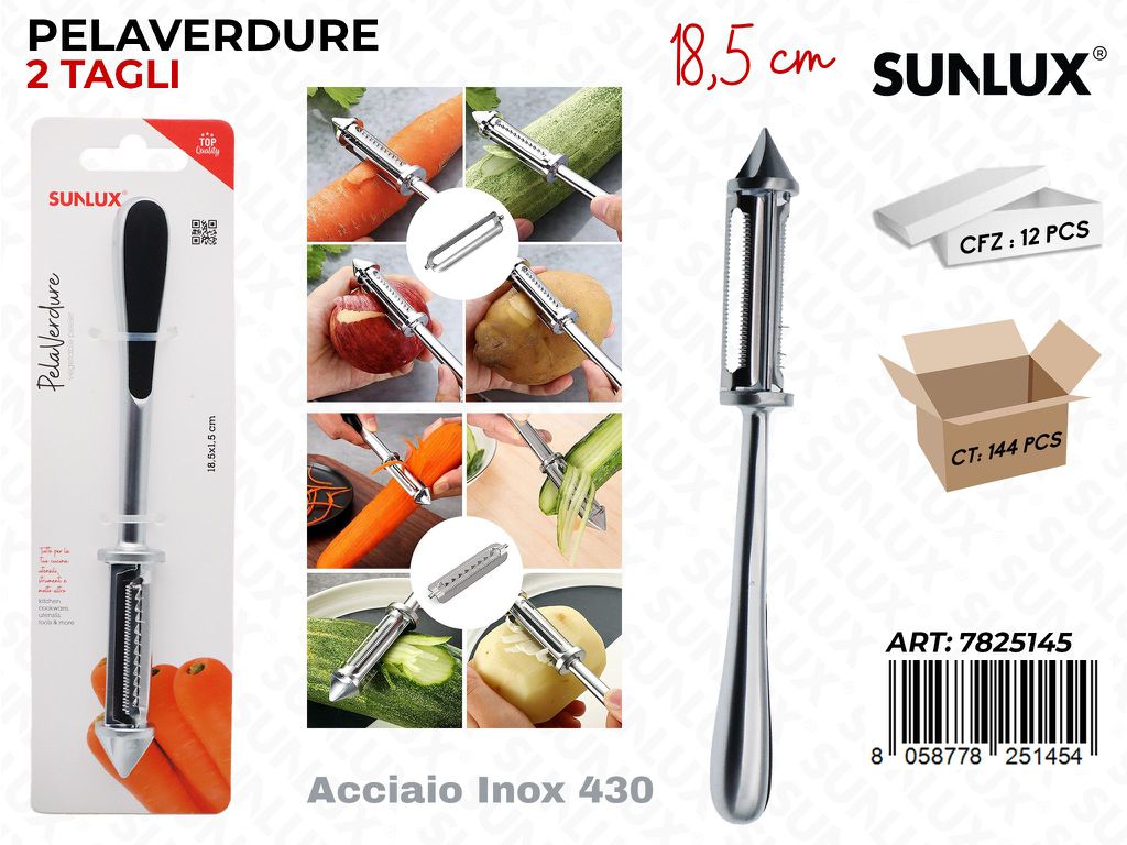 Sunlux Pelaverdure 2TAGLI Acc. Inox 430 18.5CM