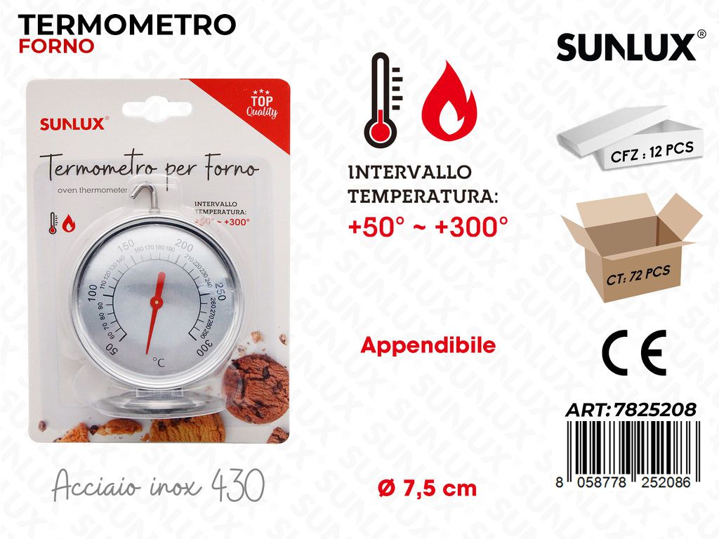 Sunlux Termometro per Forno Acc. 430 7.5CM