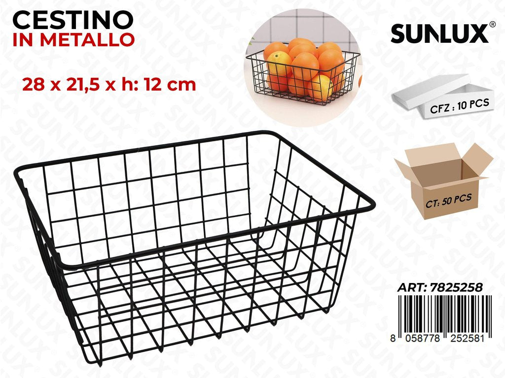 Sunlux Cestino in Metallo 28*21.5*12CM