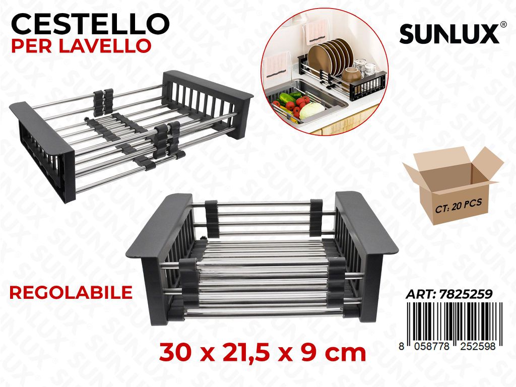 Sunlux Cestello per Lavello Regol. 30*21.5*9CM