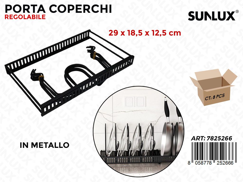 Sunlux Porta Coperchi Reg. Metallo 29*18.5*12.5CM