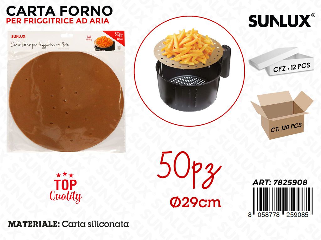 Sunlux Carta Forno per Frigg. Aria 50PCS D.29CM