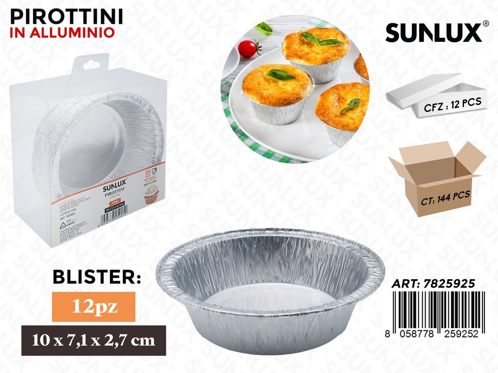 Sunlux Pirottini in Alluminio 12PCS 10*7.1*2.7CM
