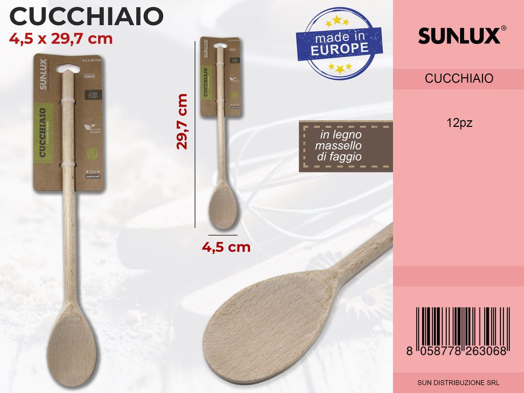 Cucchiaio in Legno di Faggio 4.5*29.7 Cm