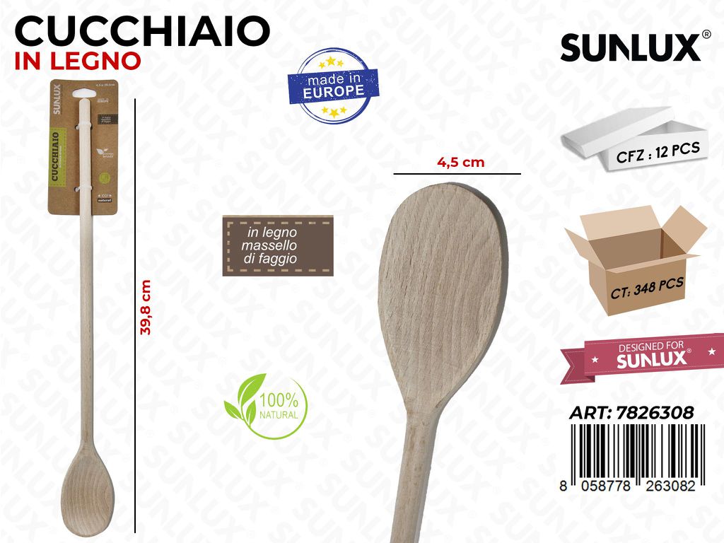 Cucchiaio in Legno di Faggio 4.5*39.8 Cm