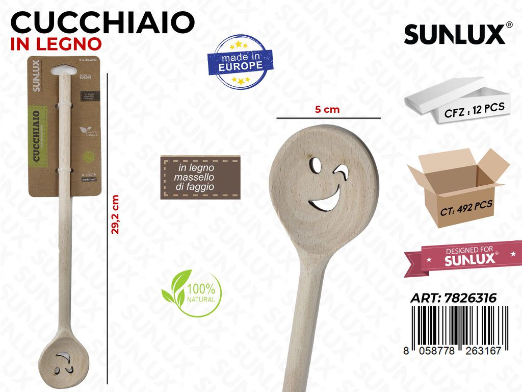 Cucchiaio in Legno di Faggio 5*29.2 Cm