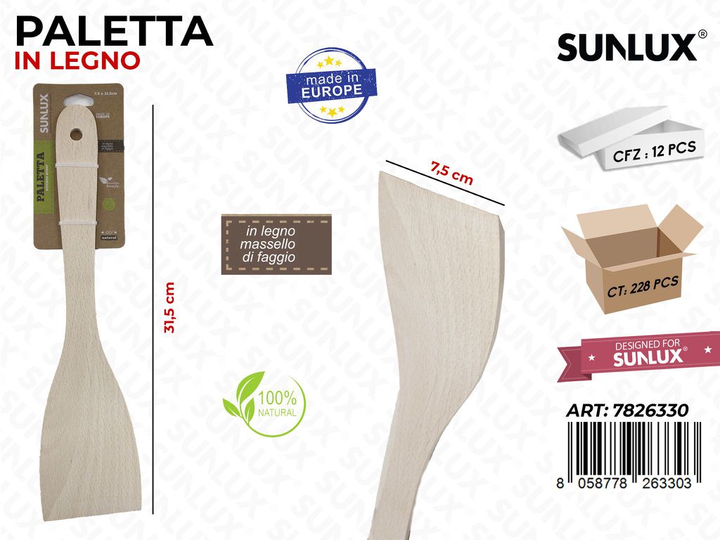 Paletta in Legno di Faggio 7.5*31.5 Cm /Pz da 12/6