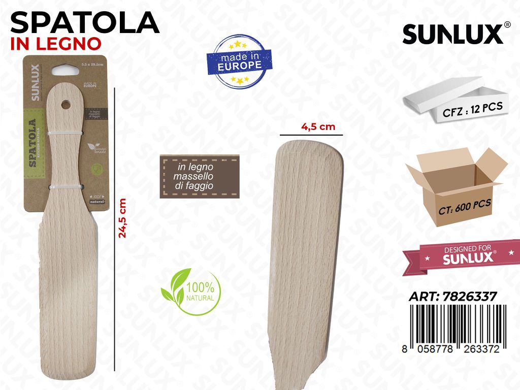 Spatola in Legno di Faggio 4.5*24.5CM