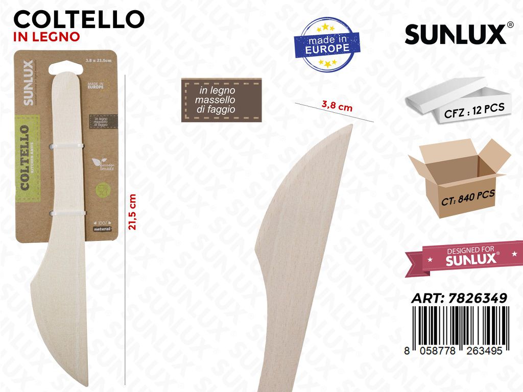 Coltello in Legno di Faggio 3.8*21.5CM