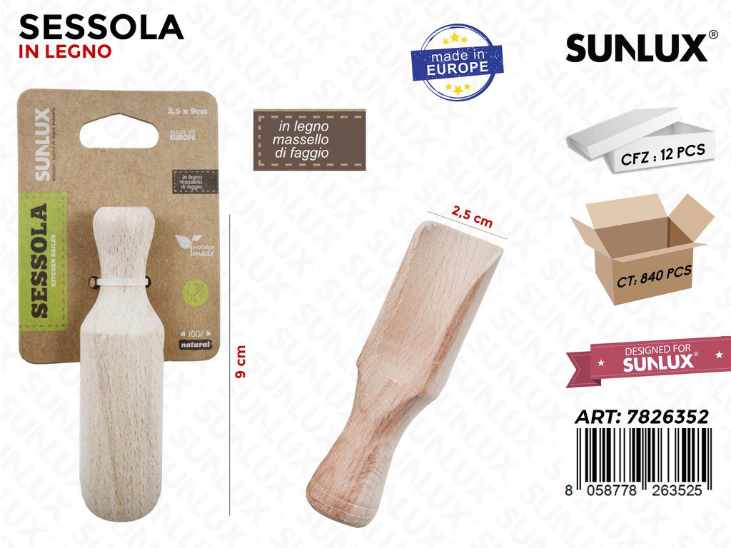 Sessola in Legno di Faggio 2.5*9CM