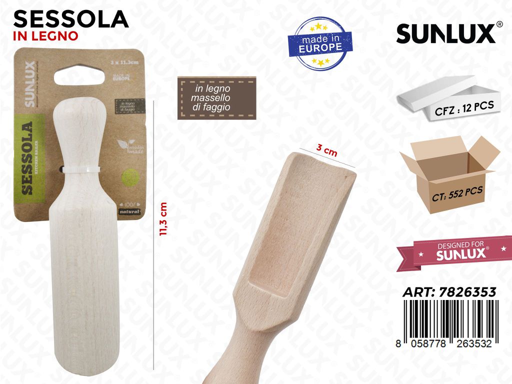 Sessola in Legno di Faggio 3*11.3 Cm