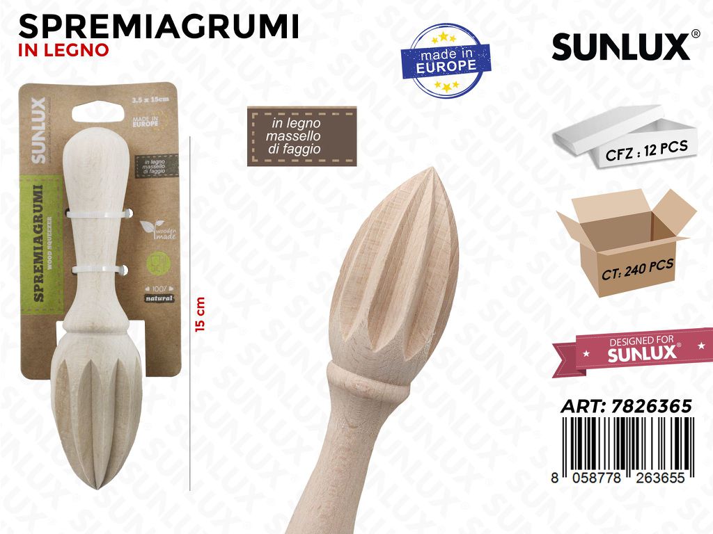 Spremiagrumi in Legno di Faggio 3.5*15CM /Pz da 6/12