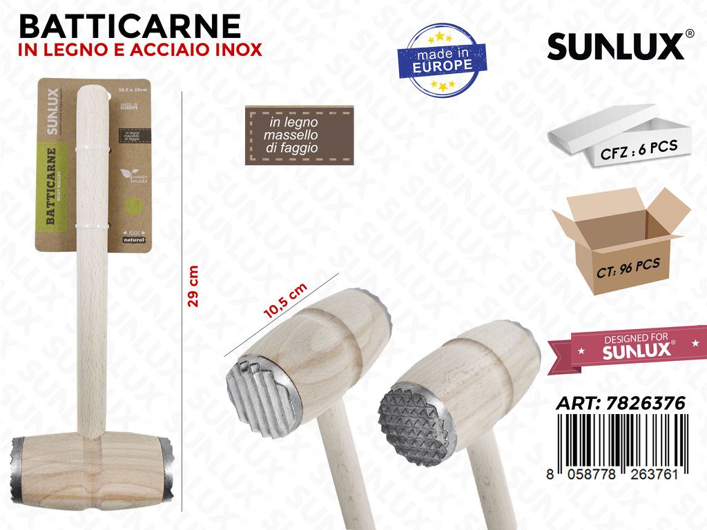 Batticarne in Legno di Faggio 10.5*29 Cm