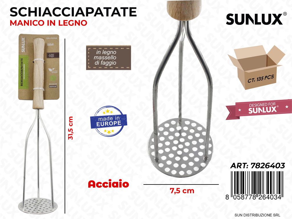 Schiacciapatate in Acciaio 7.5*31.5CM