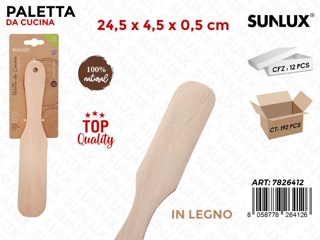 Sunlux Paletta da Cucina in Legno 24.5*4.5*0.5CM
