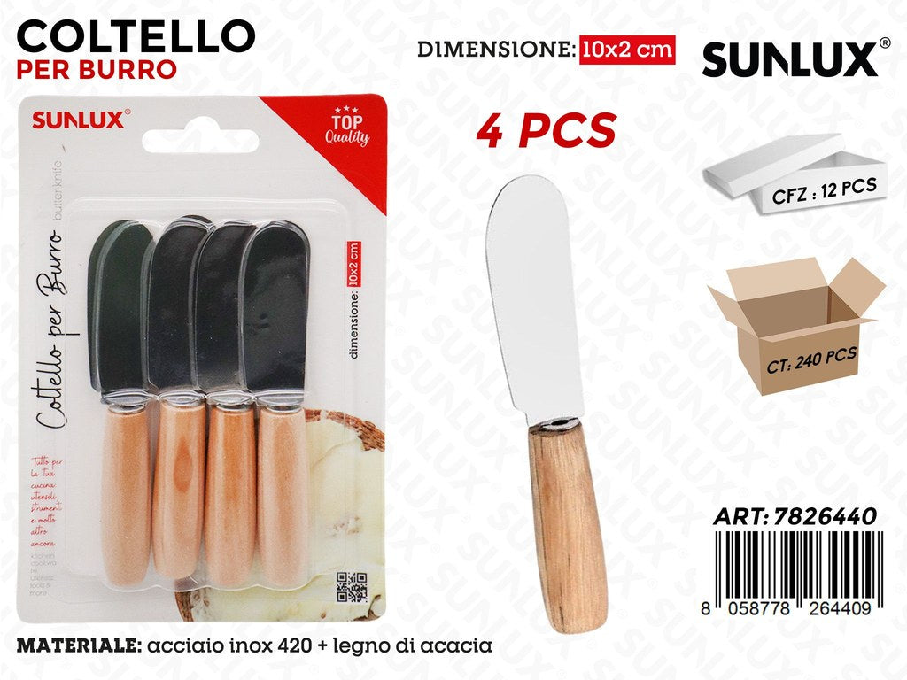 Sunlux Coltello Burro 4PCS 10*2CM