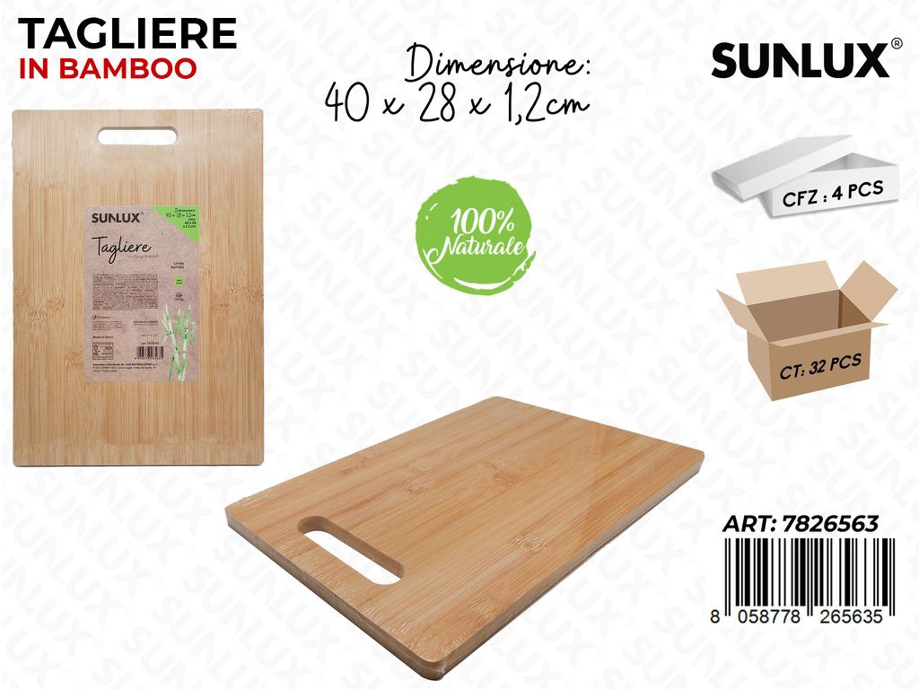 Sunlux Tagliere in Bamboo 40*28*1.2CM