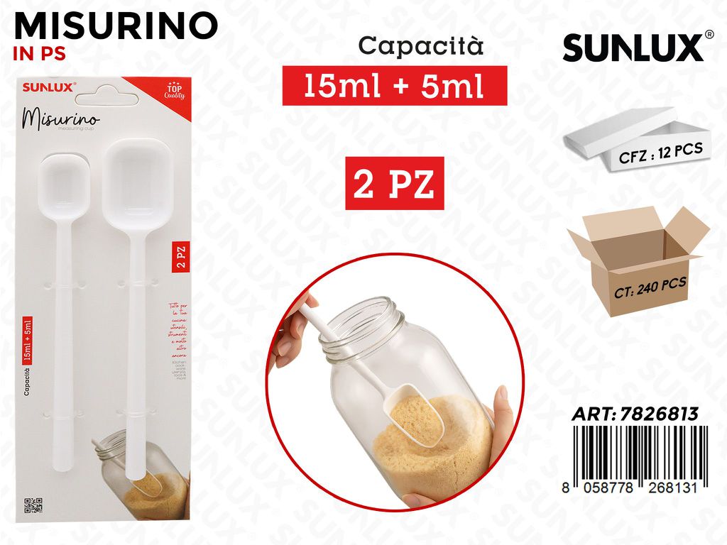 Sunlux Misurino da Cucina in Ps 15ML-5ML 2PCS