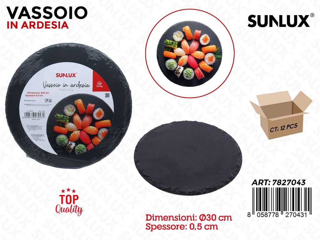Sunlux Vassoio in Ardesia Rot. 30*0.5CM