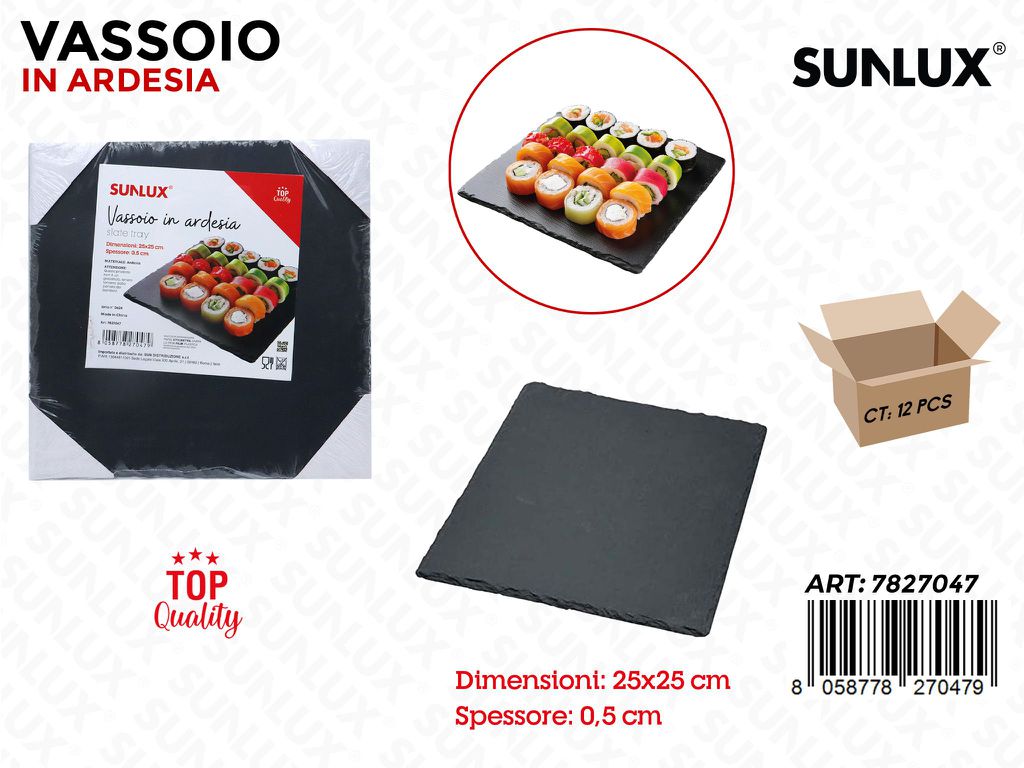Sunlux Vassoio in Ardesia Quadr. 25*25*0.5CM