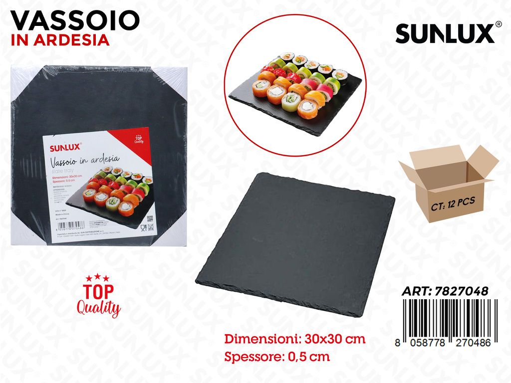 Sunlux Vassoio in Ardesia Quadr. 30*30*0.5CM