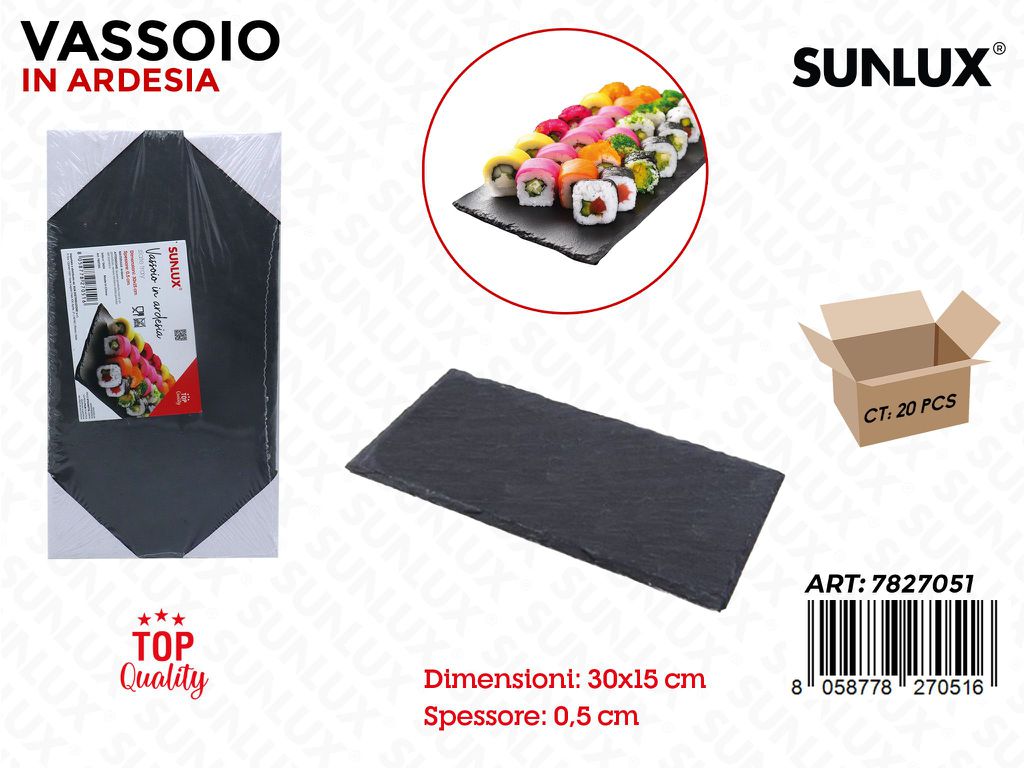 Sunlux Vassoio in Ardesia Rett. 30*15*0.5CM