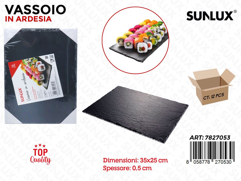 Sunlux Vassoio in Ardesia Rett. 35*25*0.5CM
