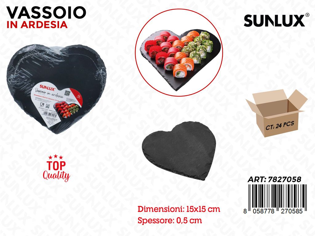 Sunlux Vassoio in Ardesia Cuore 15*15*0.5CM